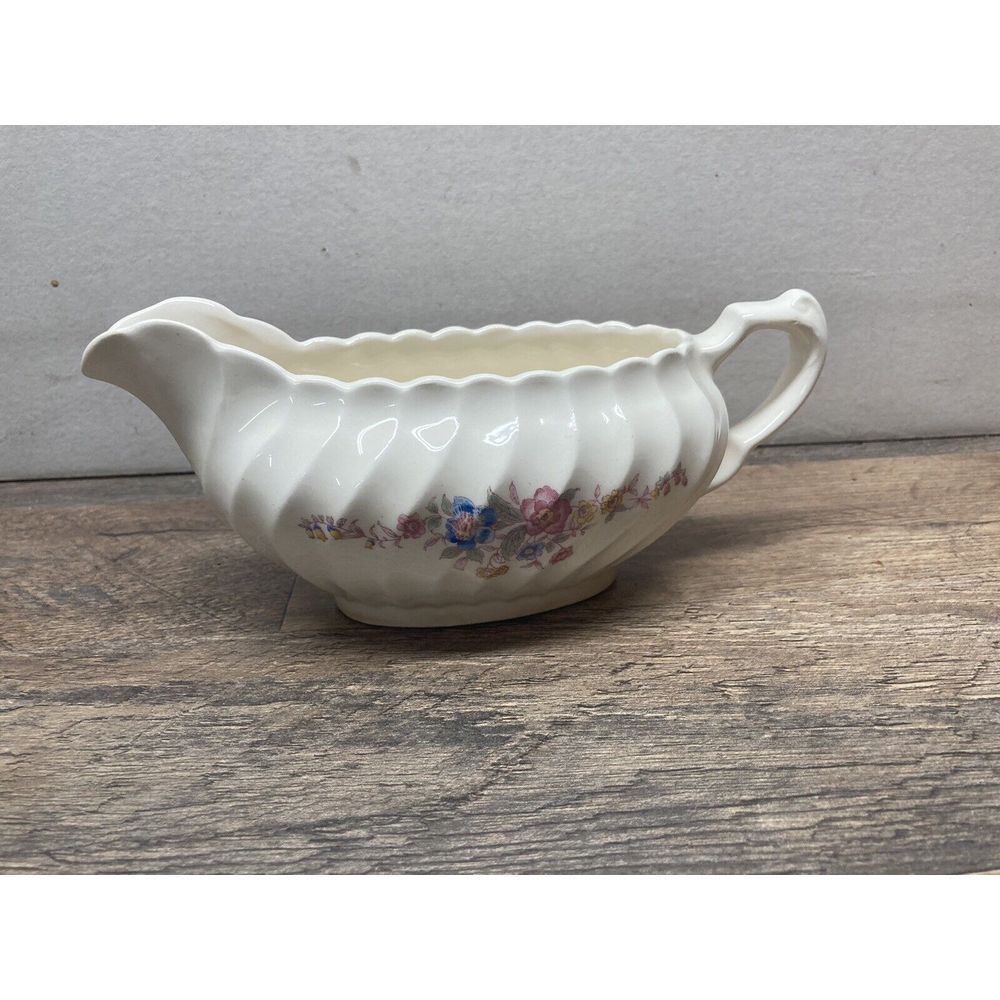 Antique CREAMER by Royal (USA) GILDA Pattern Cream‎ Color with Floral Design